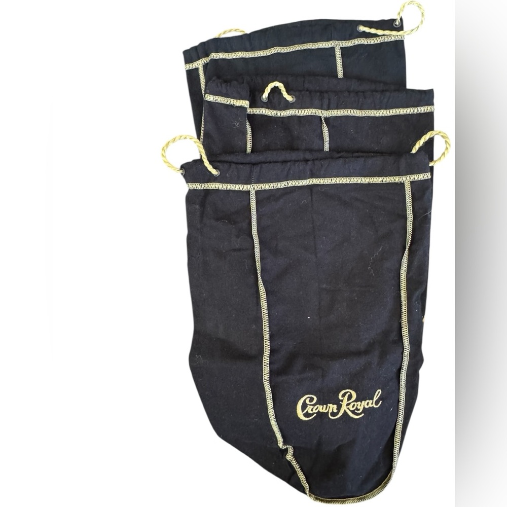 Crown Royale Drawstring Large Black Bag Set Of 3